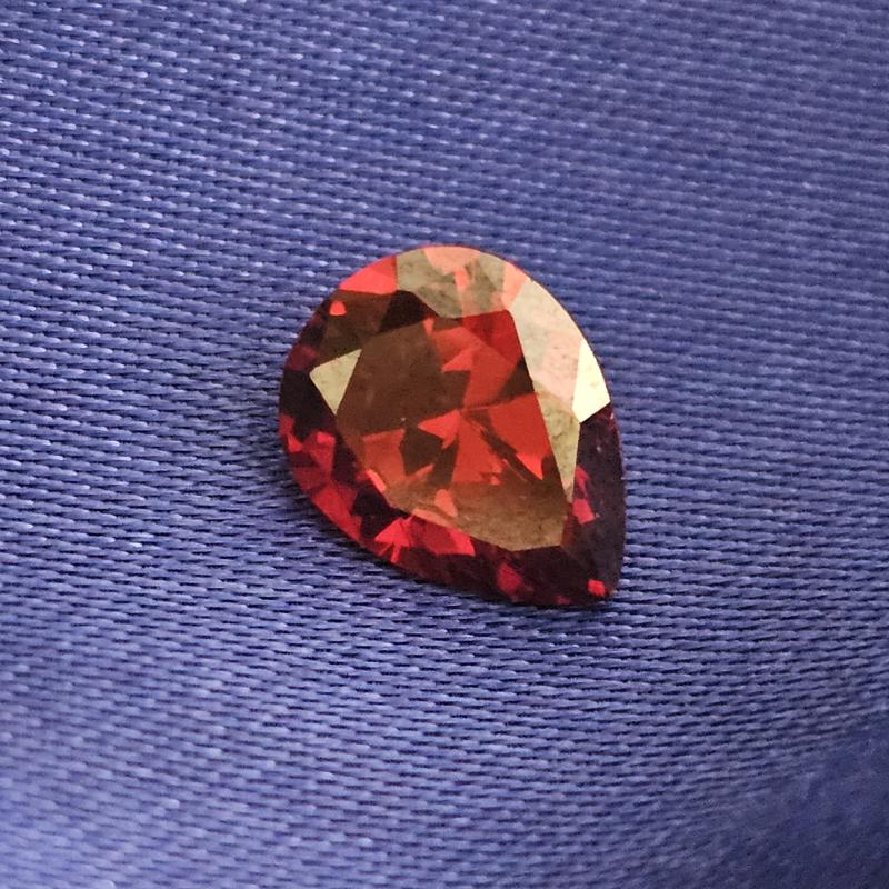 Facetted Teardrop Pyrope Garnet - Scandinavian Gem Design