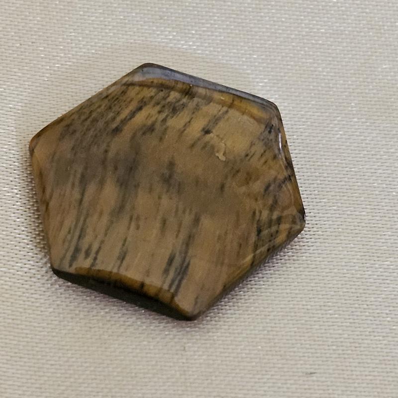 Hexagon Tigers Eye Cabochon - Scandinavian Gem Design