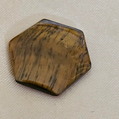 Hexagon Tigers Eye Cabochon - Scandinavian Gem Design