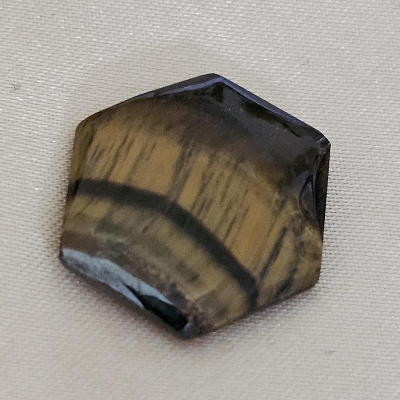 Hexagon Tigers Eye Cabochon - Scandinavian Gem Design