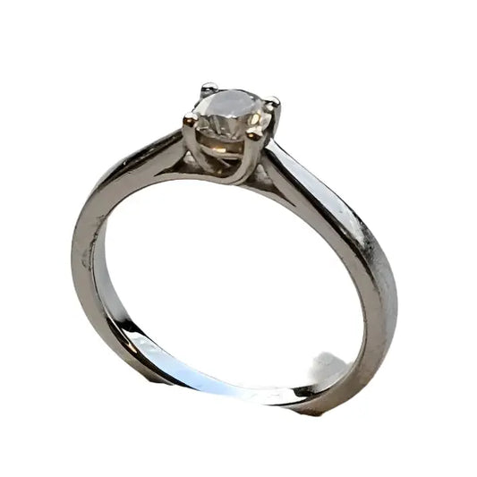 Timeless Elegance: 24ct White Gold Ring with 0.30ct Diamond - Scandinavian Gem Design