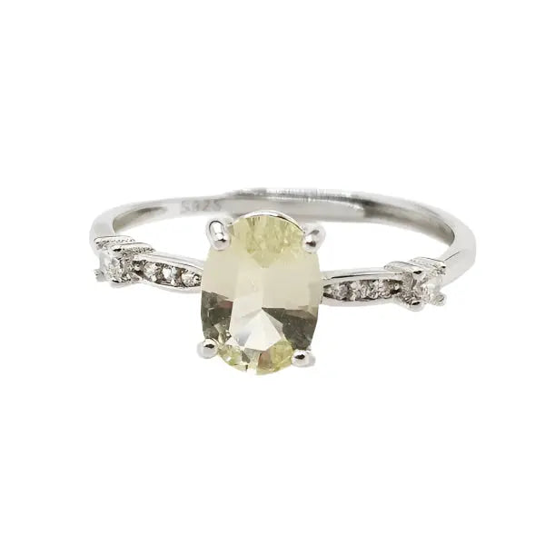 Sterling Silver Ring with Citrine Scandinavian Gem Design