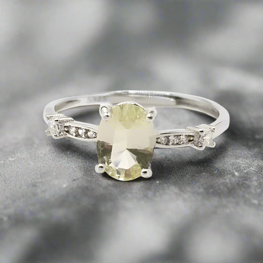 Sterling Silver Ring with Citrine Scandinavian Gem Design