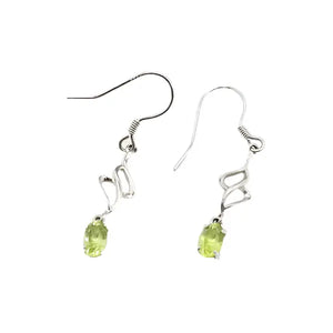 Sterling Silver Earrings with Peridot Scandinavian Gem Design