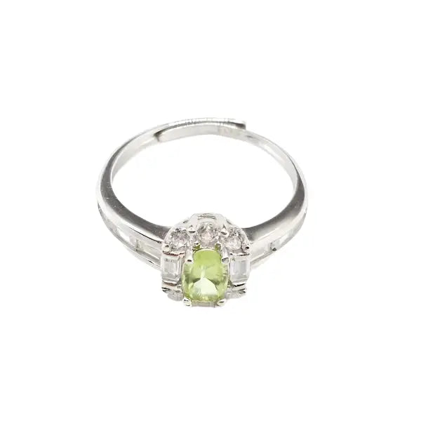 Silver Ring with Peridot Scandinavian Gem Design