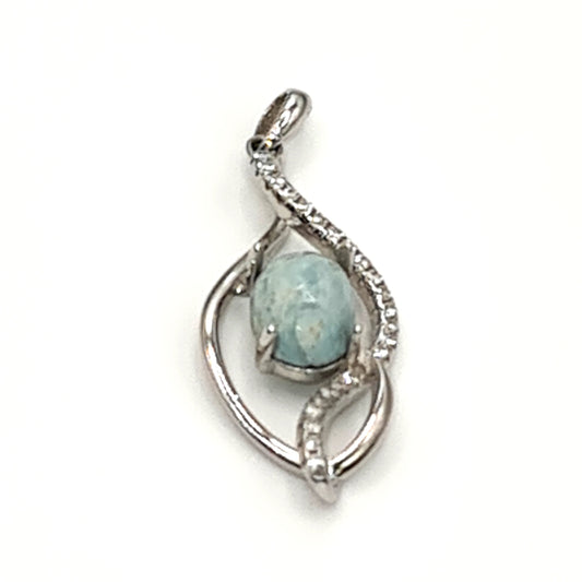 925 sterling silver pendants with 7x6mm oval turquoise and zirconia Scandinavian Gem Design