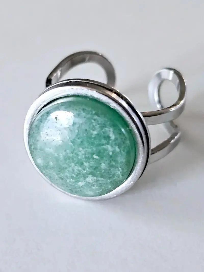 Aventurine in Steel Scandinavian Gem Design