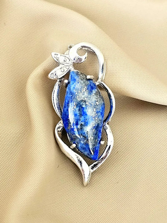Elegant Lapis Lazuli Pendant in Sterling Silver -  Unique Jewelry Gift Scandinavian Gem Design
