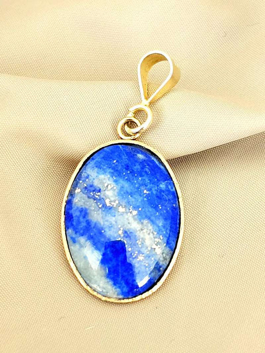 Enchanting Sodalite Gold Plated Pendant - Perfect Gift for Her Scandinavian Gem Design