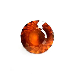 Hessonite Brilliance: 1.1ct Round Facetted Gem - Scandinavian Gem Design