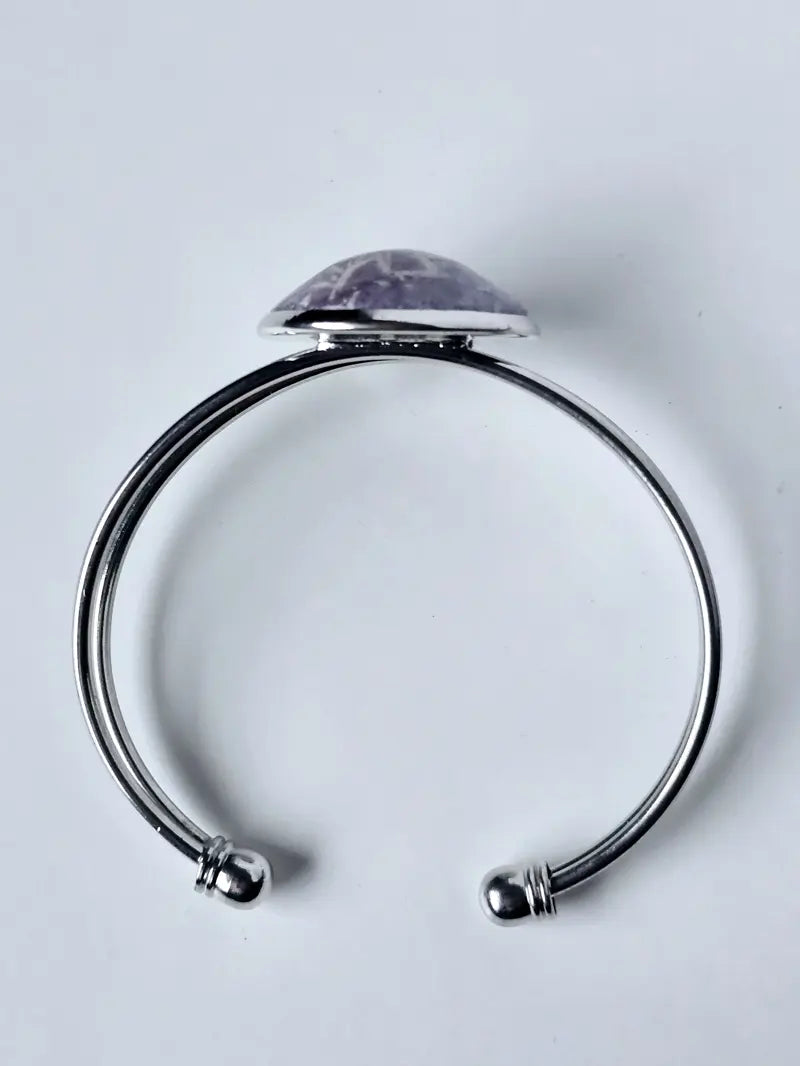 Handmade Adjustable Steel Bracelet Scandinavian Gem Design