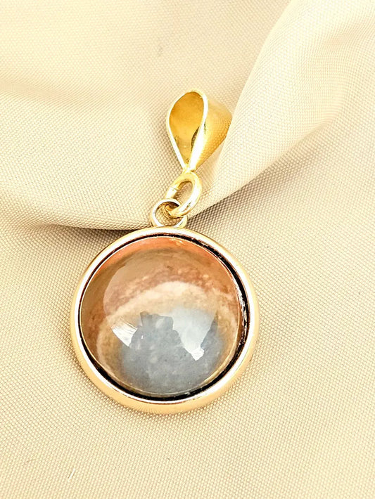 Jasper Gemstone Pendant with Gold Plating - Dainty and Chic Jewelry for Everyday Wear Scandinavian Gem Design