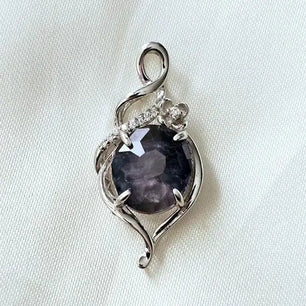 Sterling Silver Pendant with Iolite Gemstone from Tanzania - Scandinavian Gem Design