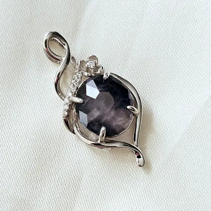 Sterling Silver Pendant with Iolite Gemstone from Tanzania