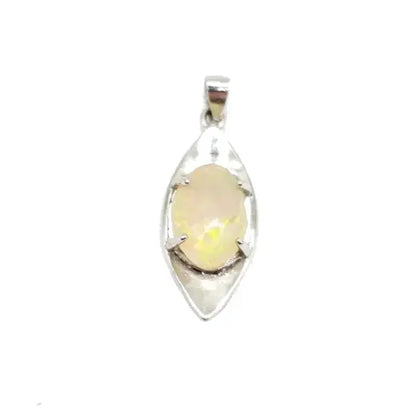 Sterling Silver pendant with 10x7mm oval velo opal - Scandinavian Gem Design