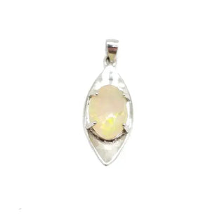 Sterling Silver pendant with 10x7mm oval velo opal - Scandinavian Gem Design