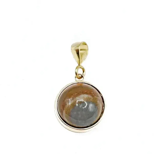 Jasper Gemstone Pendant with Gold Plating - Dainty and Chic Jewelry for Everyday Wear Scandinavian Gem Design